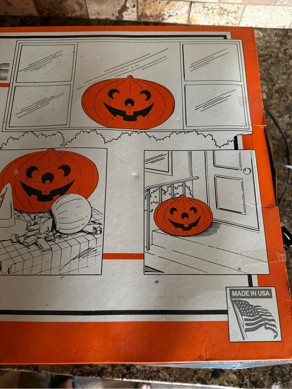 Vintage Blinky Glow Lite Electric Pumpkin Window Light Blow Mold Halloween.